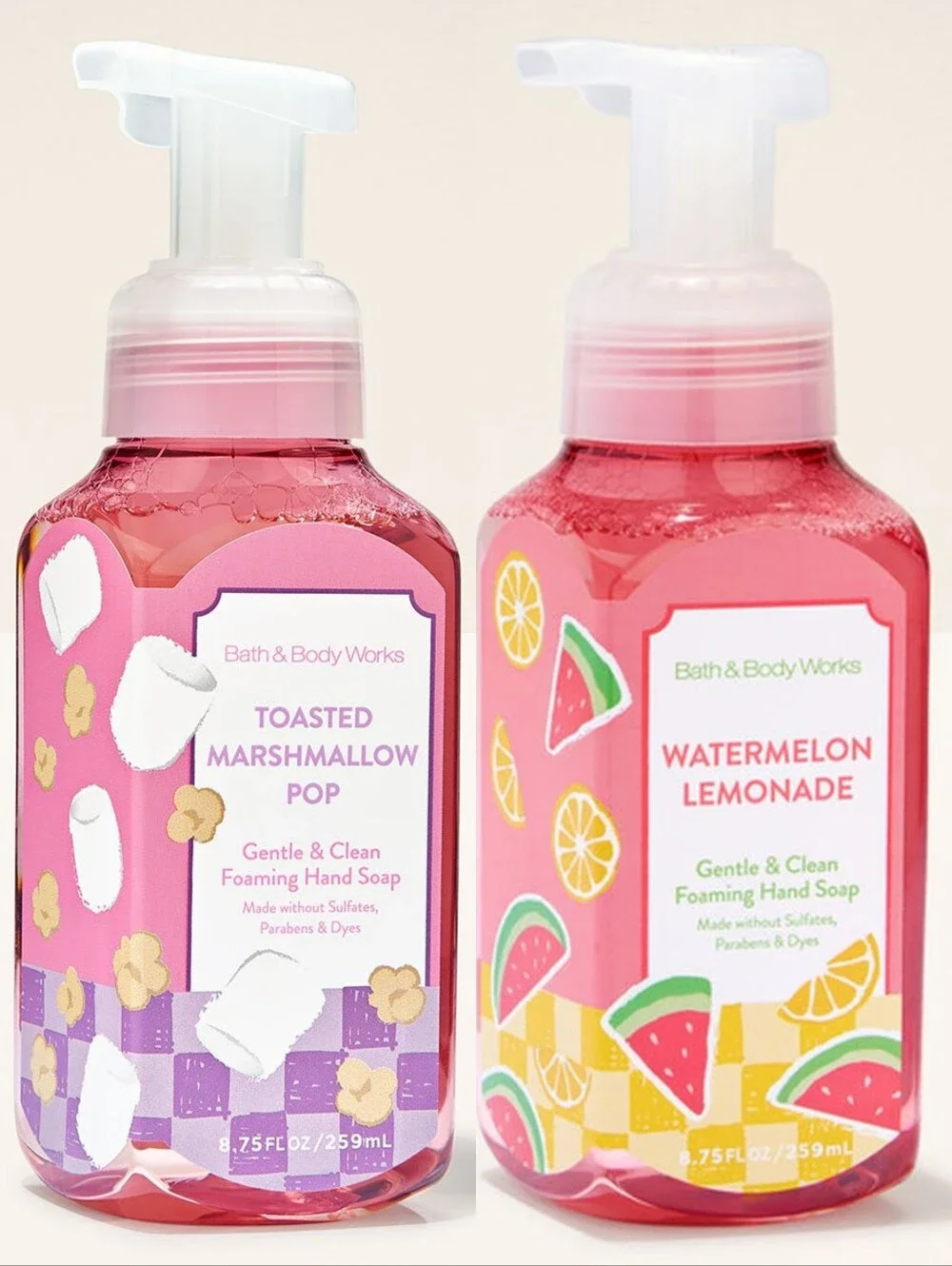 Bath Body Works Toasted Marshmallow Pop & Watermelon Lemonade Hand Soap Set NEW